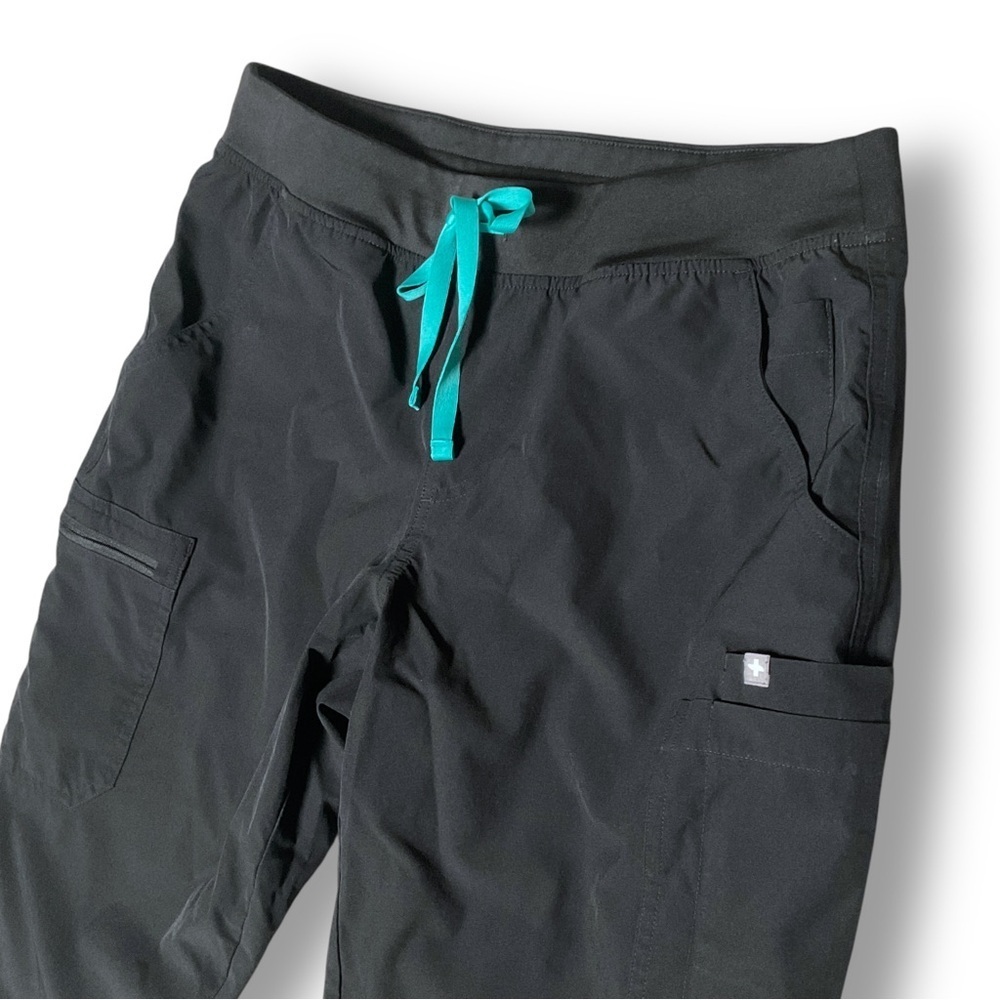 Figs Yola FreeX Lined Straight Leg Scrub Pants Sz L Tall Black Medical Healthcar - Picture 4 of 9